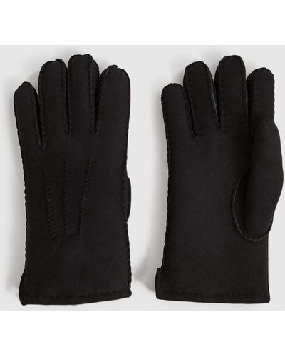 Reiss Aragon - Black Shearling Gloves, M