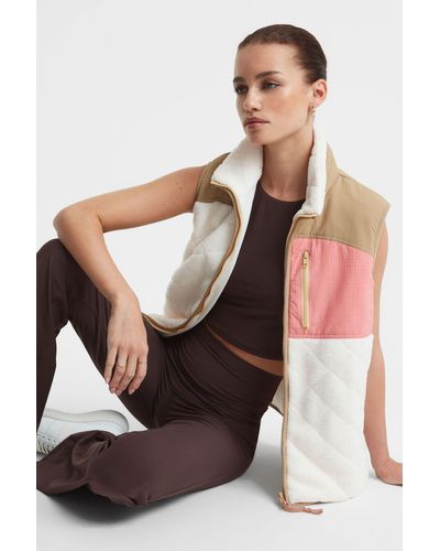 The Upside Quilted Patchwork Gilet - Natural