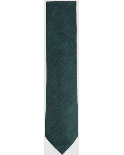 Reiss Giotto - Hunting Green Textured Silk Blend Tie