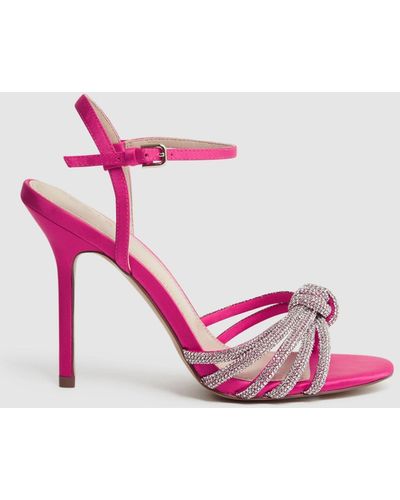 Reiss Estel - Pink Embellished Heeled Sandals, Us 7.5