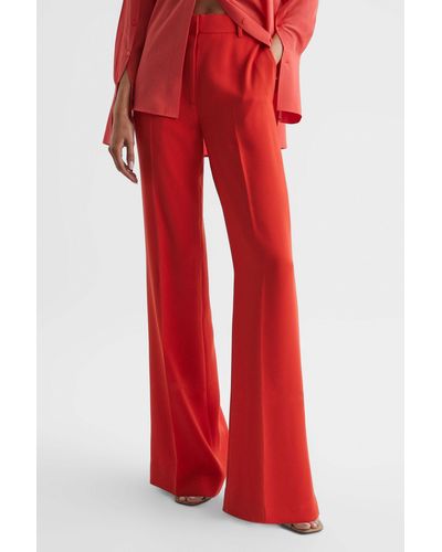 Reiss Maia - Coral Maia Wide Leg Pants, Us 4 - Red