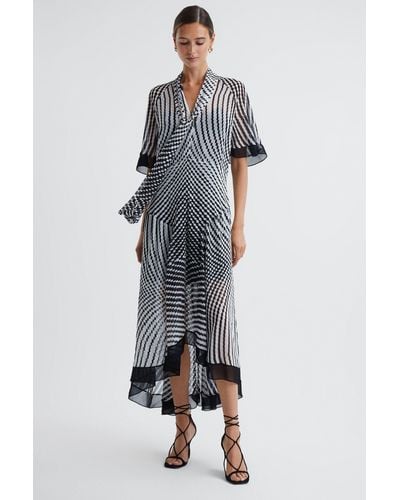 Black Up White Women Lyst 71% And | off Checkered Dresses to - for