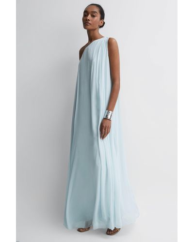 Reiss Charly - Green One Shoulder Maxi Dress, Us 4 - Blue