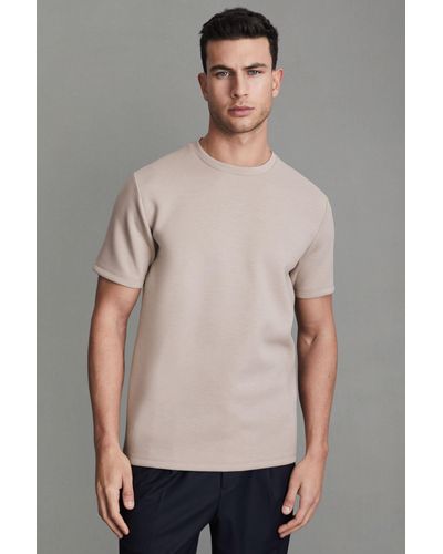 Reiss Bradley - Oatmeal Regular Fit Crew Neck T-shirt, M - Multicolor