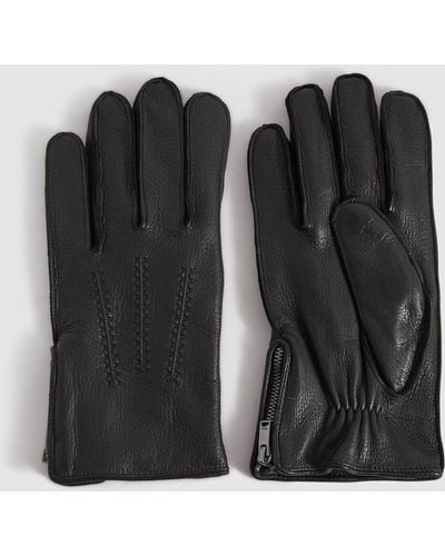 Reiss Iowa - Black Leather Gloves