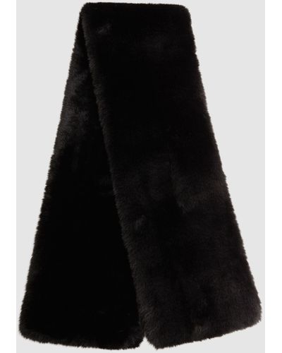 Reiss Francesca - Black Faux Fur Scarf
