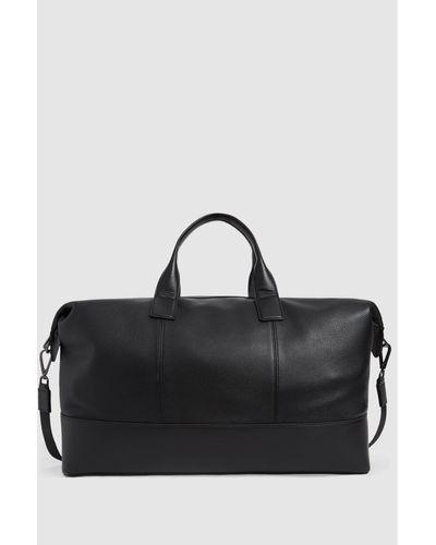 Reiss Carter - Black Leather Travel Bag, One