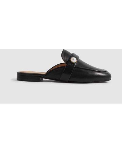 Camilla Elphick Leather Slip-on Flats - Black