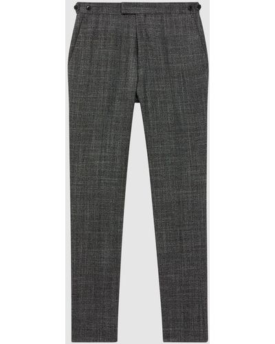Reiss Croupier - Charcoal Slim Fit Wool Pants - Gray