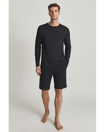Reiss Armstrong - Charcoal Crew Neck Jersey Top, M - Blue