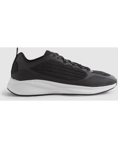 Reiss Adison - Black Hybrid Knit Running Sneakers