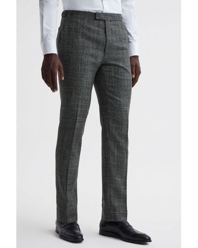 Reiss Croupier - Charcoal Slim Fit Wool Pants - Gray