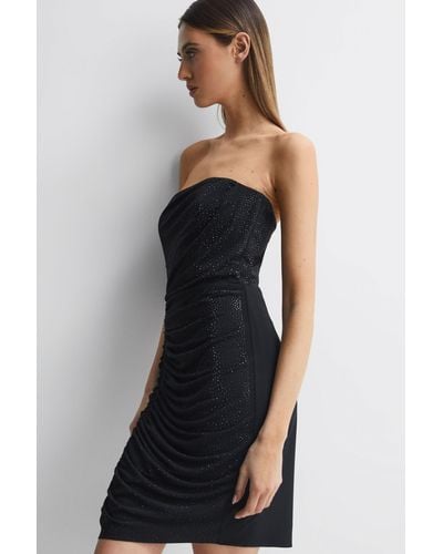 Halston Embellished Strapless Mini Dress - Black