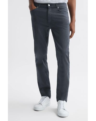 Reiss Dover - Airforce Blue Slim Fit Brushed Jeans