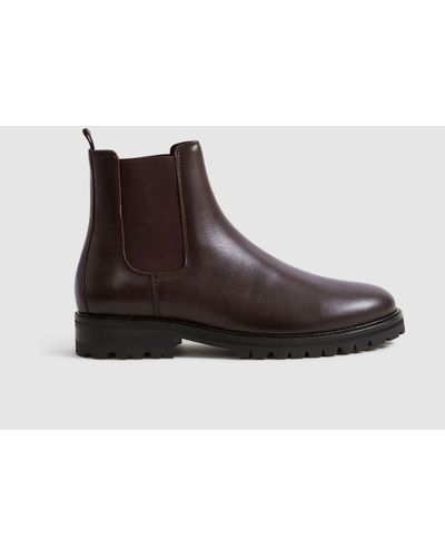 Reiss Chiltern - Chocolate Leather Chelsea Boots - Brown