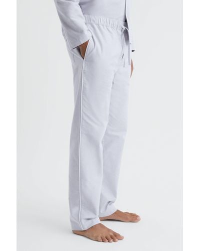 Reiss Farley - Ice Gray Cotton Drawstring Pajama Bottoms - White