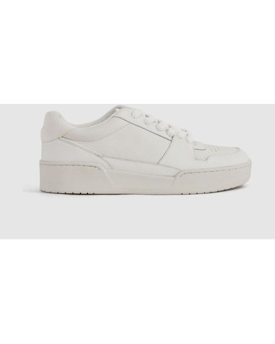 Reiss Frankie - White Leather Lace-up Sneakers