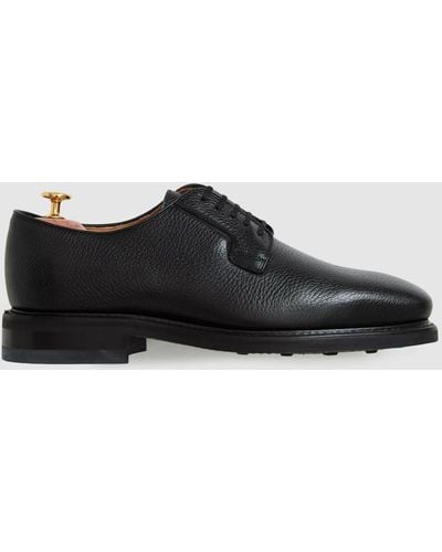 Oscar Jacobson Oscar Grained Leather Lace Up Shoes - Black