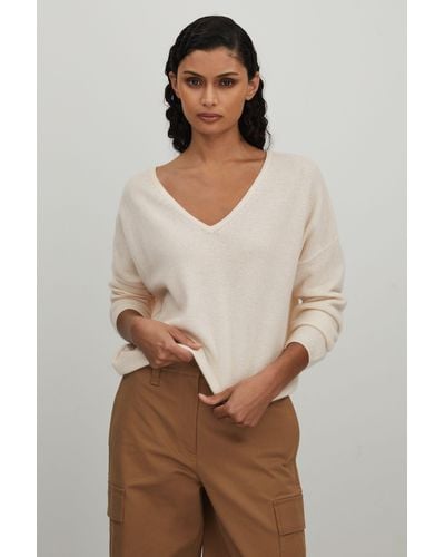 Crush Collection Cashmere Cropped Reversible Sweater - Brown