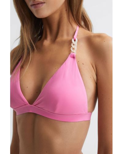 Reiss Ripley - Pink Triangle Bikini Top, Us 8