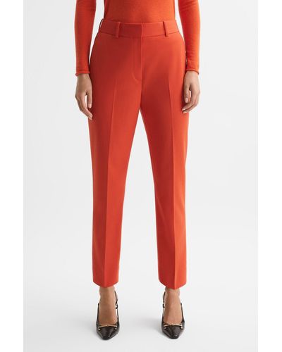 Reiss Celia - Orange Slim Fit Wool Blend Suit Pants - Red