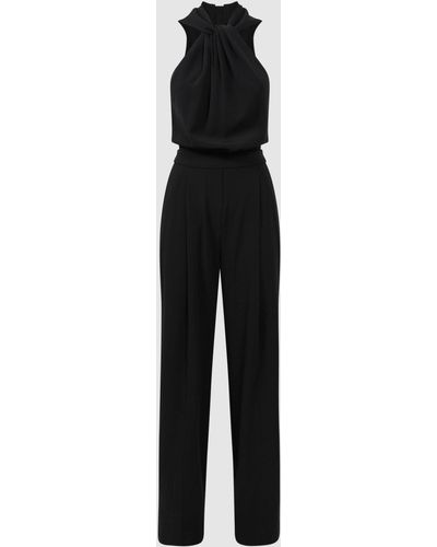 FULL LENGTH PINSTRIPE HALTER JUMPSUIT - Anthracite grey