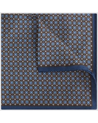 Reiss Martino - Chocolate/navy Montecristo Silk Printed Pocket Square, One - Gray
