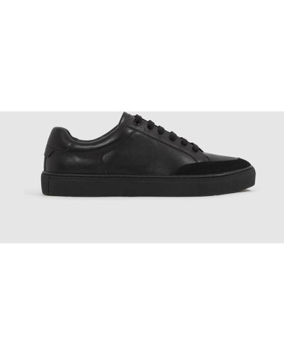 Reiss Ashley - All Black Leather Suede Sneakers