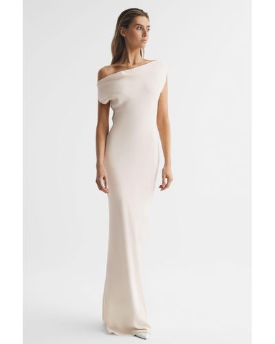 Reiss Loretta - Ivory Loretta Off-the-shoulder Maxi Dress, Us 12 - White