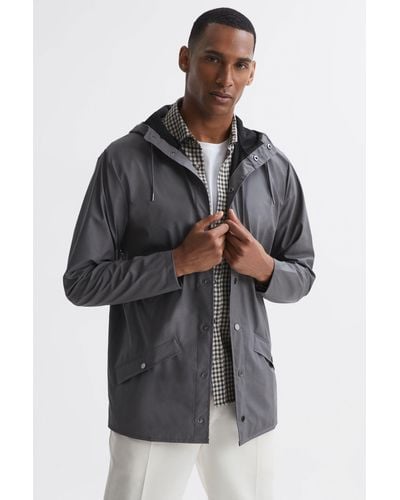 Rains Unisex - Hooded Raincoat Jacket, Gray
