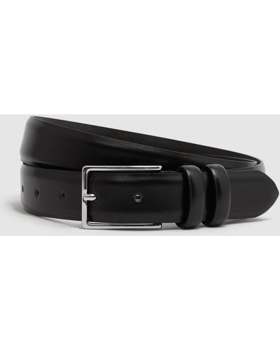 Reiss Dante - Black Smooth Leather Belt