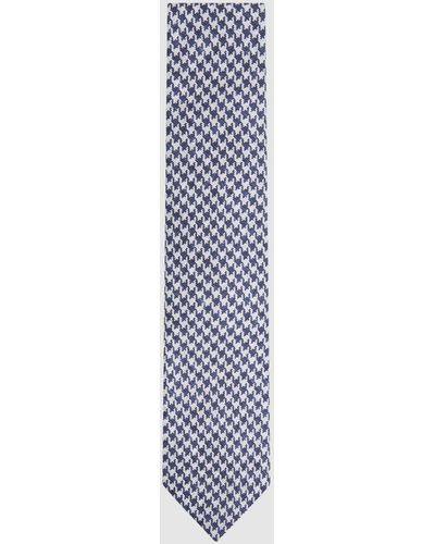 Reiss Gesu - Airforce Blue Silk Dogtooth Tie, One