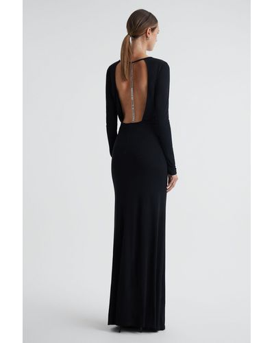 Reiss Dora - Black Diamanté Bodycon Maxi Dress, Us 6