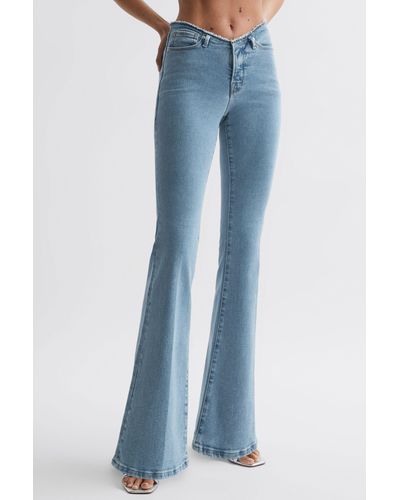 GOOD AMERICAN Legs - Distressed Flared Jeans, Blue