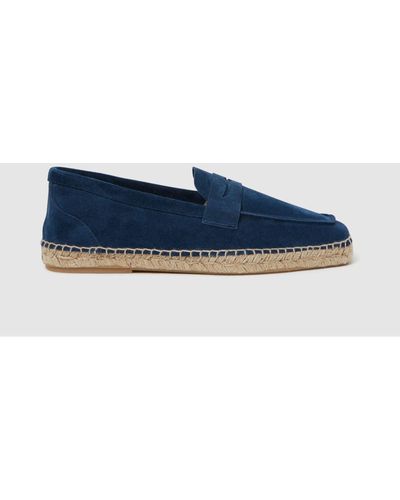Reiss Espadrille - Navy Suede Summer Shoes - Blue