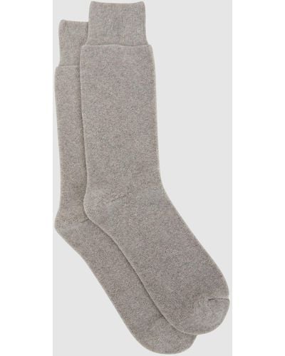 Reiss Alers - Gray Melange Cotton Blend Terry Towelling Socks, Uk S/m