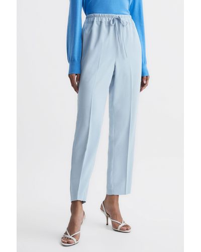 Reiss Hailey - Ice Blue Tapered Pull On Pants, Us 6l