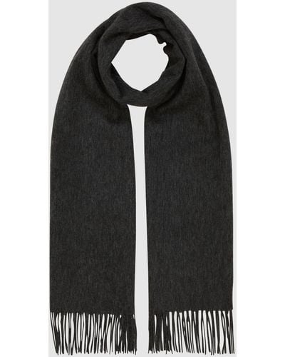 Reiss Picton - Charcoal Cashmere Blend Scarf, One - Black