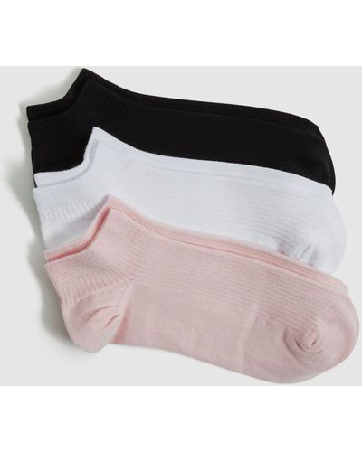 Reiss Callie - Black/blush 3 Pack Of Sneaker Socks