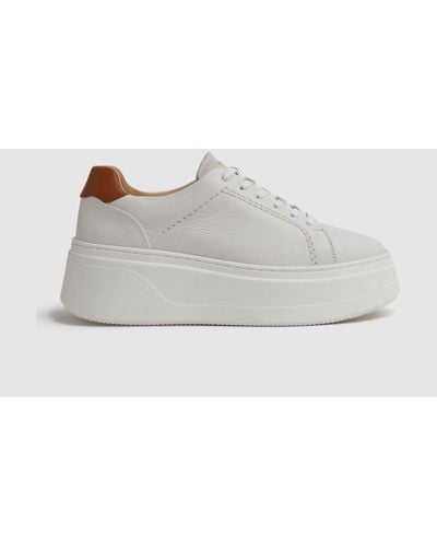 Reiss Connie - White Chunky Leather Sneakers