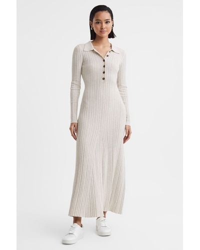 Anna Quan Knitted Polo Maxi Dress - White
