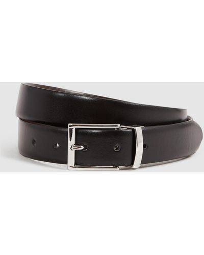 Reiss Ricky - Black/dark Brown Reversible Leather Belt, 30