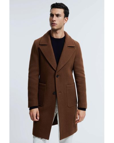 ATELIER Casentino Wool Blend Single Breasted Coat - Brown