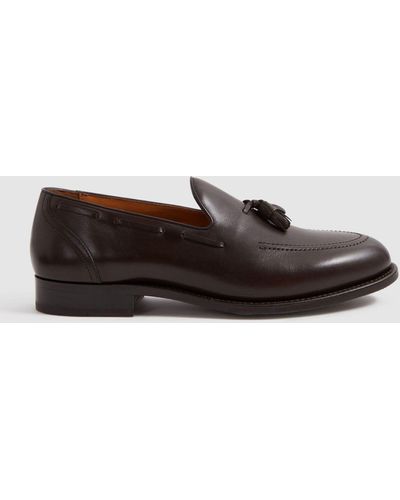 Reiss Clayton - Dark Brown Leather Tassel Loafers