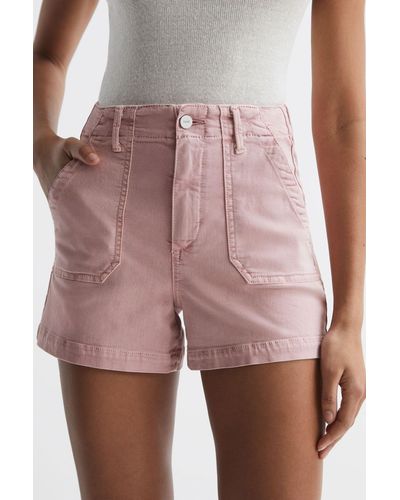PAIGE Crush - High Rise Shorts, Vintage Rouge Glow - Pink