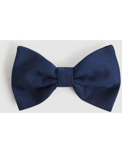 Reiss Boyle - Navy Grosgrain Silk Bow Tie - Blue