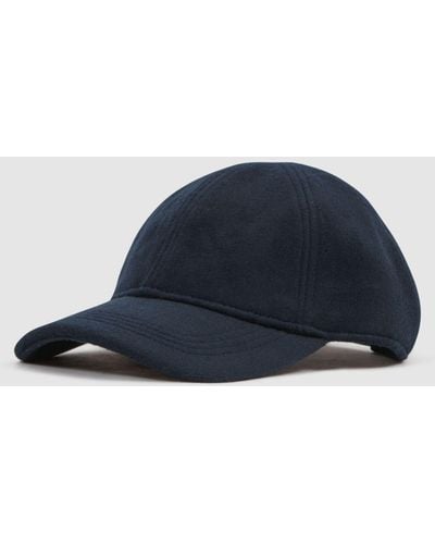 Reiss Clark - Navy Wool Blend Baseball Cap - Blue