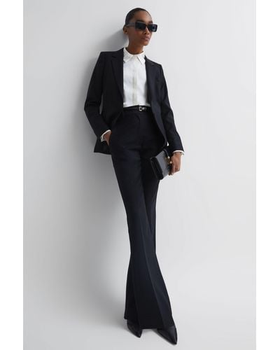Reiss Haisley - Black Petite Tailored Flared Suit Pants, Us 6