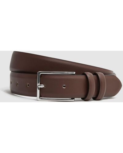 Reiss Dante - Tan Smooth Leather Belt, 32 - Brown
