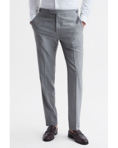 Reiss Arrow - Soft Gray Arrow Slim Fit Wool Blend Pants, 28